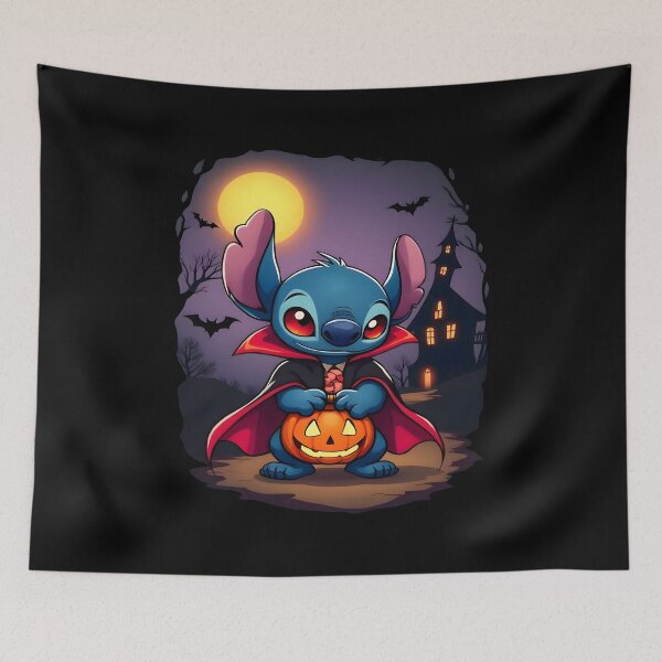 Item preview, Lilo & Stitch Vampire Dracula – Halloween Stitch with Pumpkin Spooky Art designed and sold by alolo2021.