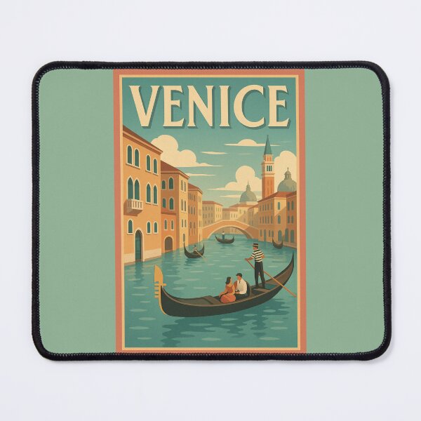 Item preview, Venice Italy Travel Art – Gondolas on the Grand Canal Vintage Style designed and sold by Annika Shurafa.