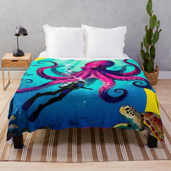 Item preview, Octopus Playing with a Scuba Diver designed and sold by Sharon Schwalbe.