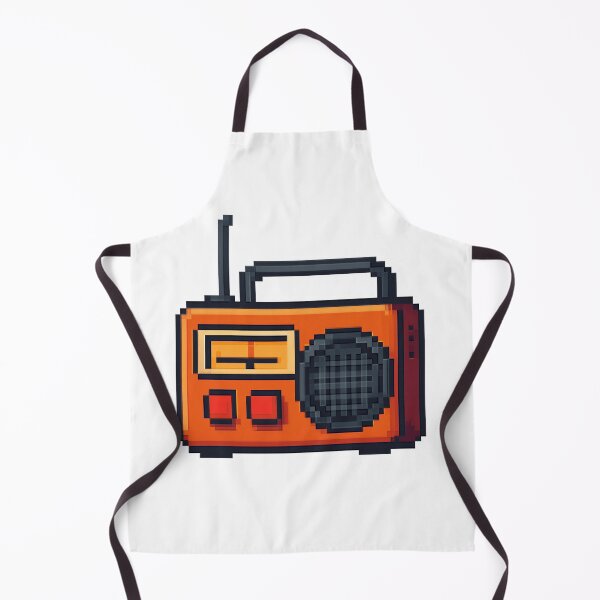Artikelvorschau, Orangefarbenes Retro-Radio in Pixelkunst entworfen und verkauft von arteopolis.