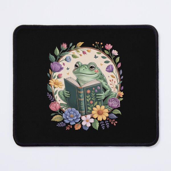 Item preview, Frog Reading Book Floral designed and sold by SlogariArt.