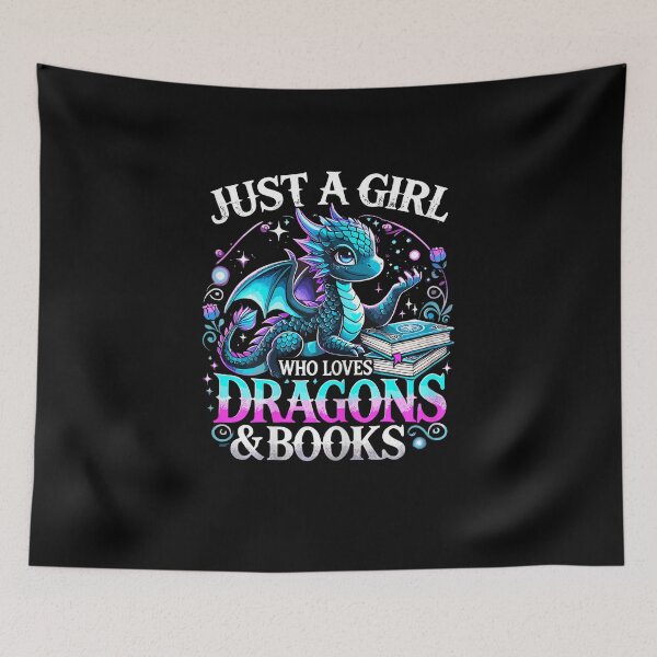 Item preview, Just a Girl Who Loves Dragons and Books designed and sold by AriePollich.