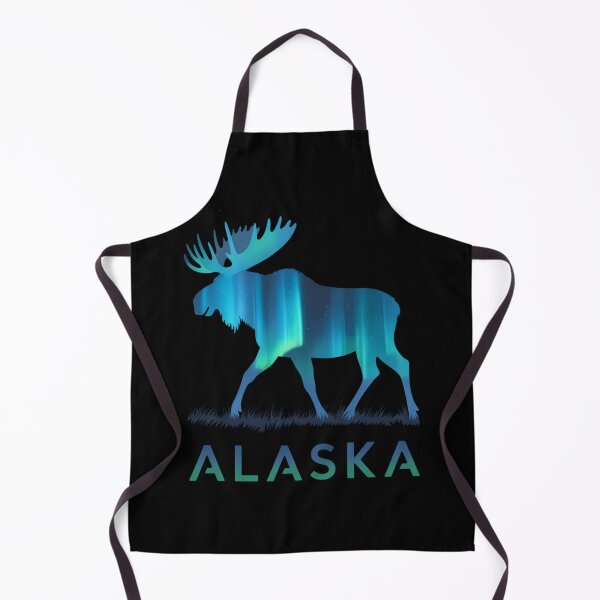 Item preview, Alaskan Moose with Aurora Borealis Snow Scene designed and sold by Moon-Ape.
