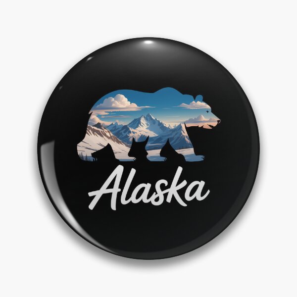 Item preview, Alaskan Mountains Bear Grizzly Alaska State Souvenirs designed and sold by Moon-Ape.