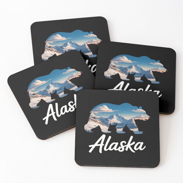Item preview, Alaskan Mountains Bear Grizzly Alaska State Souvenirs designed and sold by Moon-Ape.