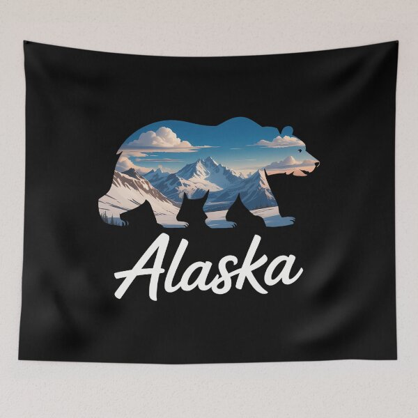 Item preview, Alaskan Mountains Bear Grizzly Alaska State Souvenirs designed and sold by Moon-Ape.