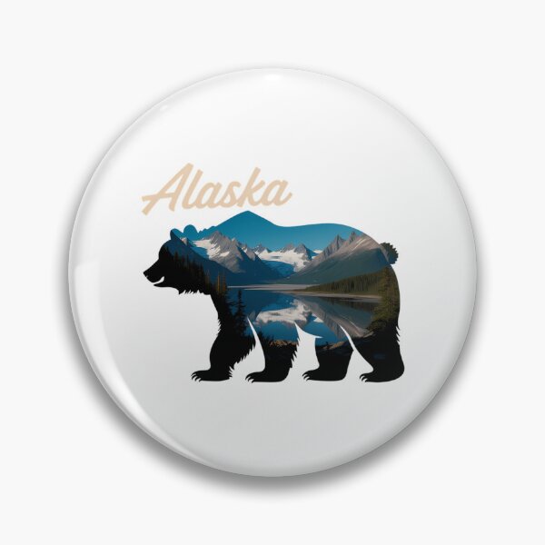Item preview, Alaskan Mountains Bear Grizzly Alaska State Souvenirs designed and sold by Moon-Ape.
