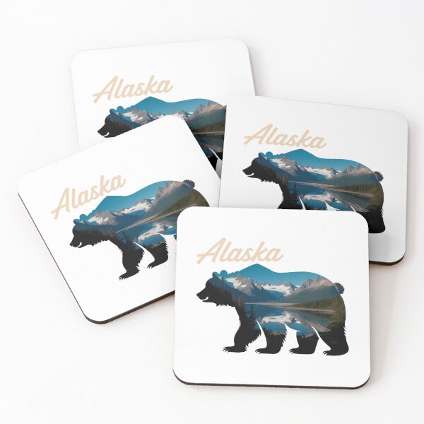 Item preview, Alaskan Mountains Bear Grizzly Alaska State Souvenirs designed and sold by Moon-Ape.