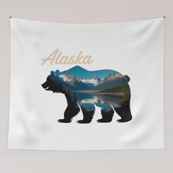 Item preview, Alaskan Mountains Bear Grizzly Alaska State Souvenirs designed and sold by Moon-Ape.