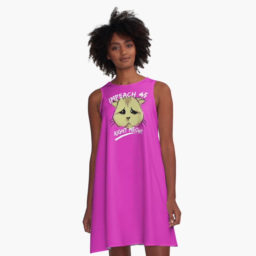 Adorable Impeach 45 Trump Cat A-Line Dress