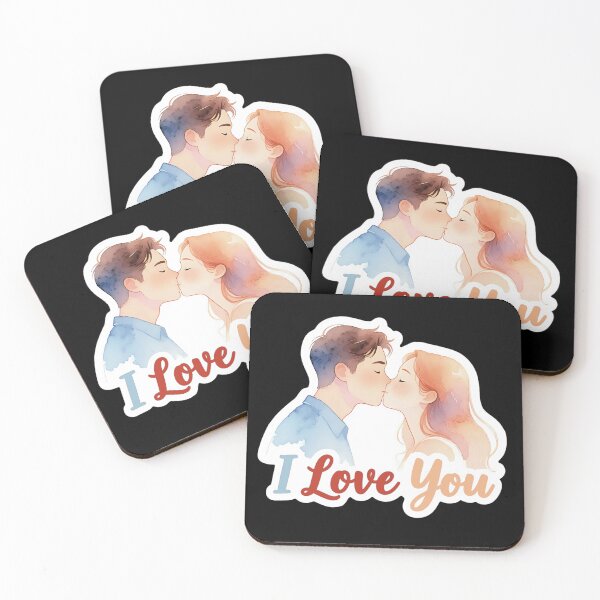 Item preview, I Love You Couple Kiss Sticker - Romantic Art designed and sold by Origen88.