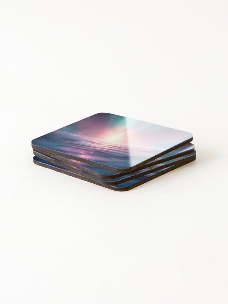 Thumbnail 4 of 5, Coasters (Set of 4), Aurora Rising designed and sold by AbstractAnom.