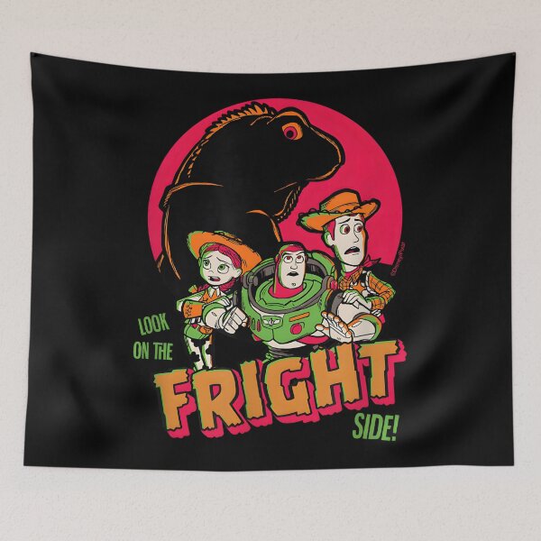 Item preview, Disney Pixar Toy Story Halloween – Look on the Fright Side Buzz Woody Jessie Art designed and sold by alolo2021.