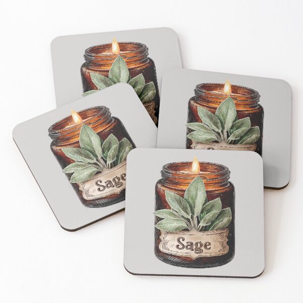 Item preview, Witchy Purification Candle With Sage Leaves designed and sold by scicilysimonee.
