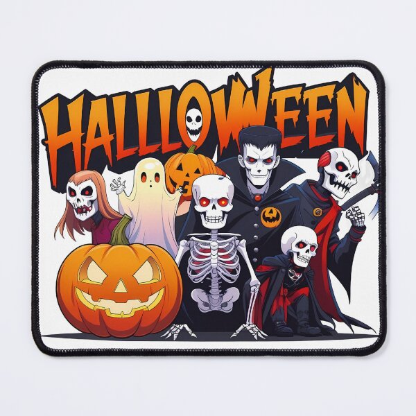 Item preview, A cartoon Halloween scene with a creepy skeleton and a pumpkin designed and sold by PWDigitalArt.