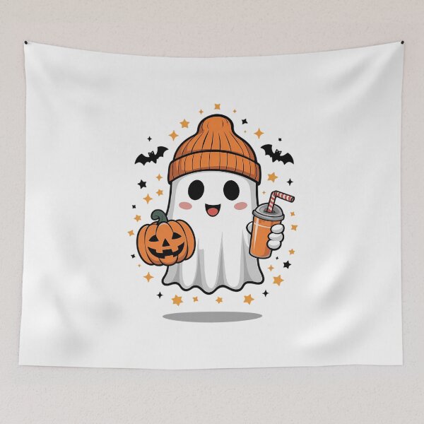 Item preview, A Cute Ghost Pumpink Coffe Spooky designed and sold by VENOM0RIOT.