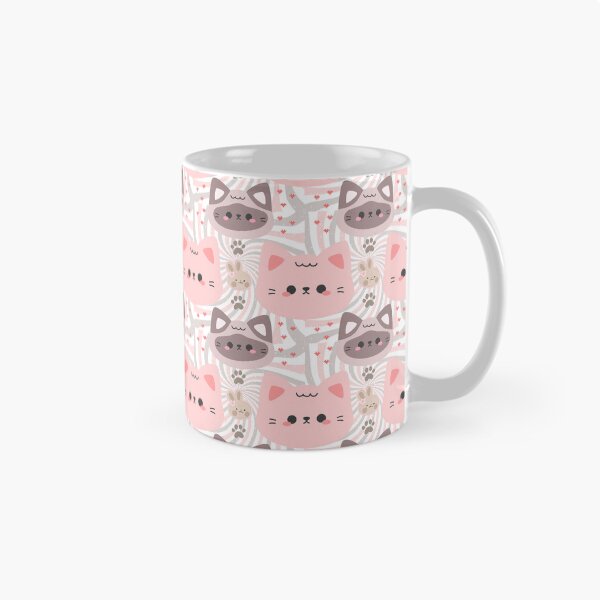 Item preview, Cute Pink and Grey Kitty Seamless Pattern : Adorable Cat Design for Pet Lovers designed and sold by AlienTechs.