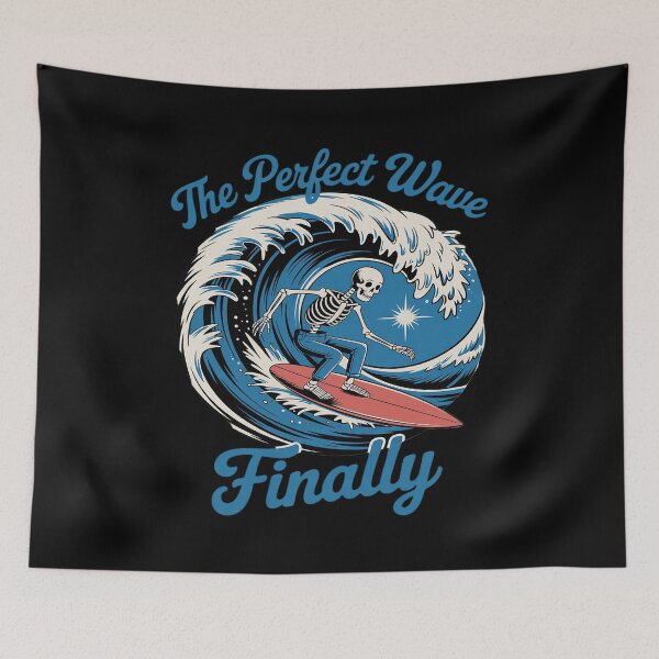 Item preview, The Perfect Wave Finally Funny skeleton surfer Surfing designed and sold by Jadiantukora.