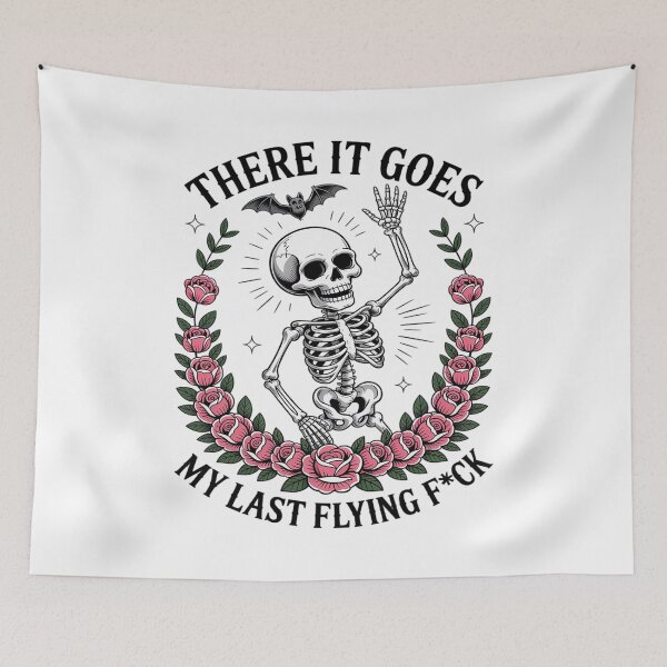 Item preview, There It Goes My Last Flying Fuck Skeletons Funny Halloween designed and sold by Jadiantukora.