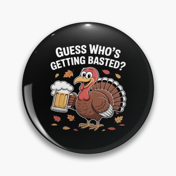 Artikelvorschau, Turkey Basted Funny Beer Drinking Funny Thanksgiving Day entworfen und verkauft von Idarmotar.