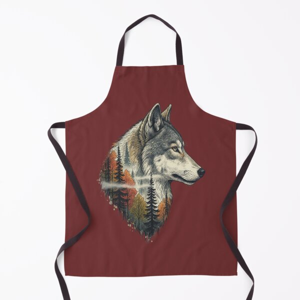 Item preview, Wolf Double Exposure Autumn Forest Illustration designed and sold by BirdsnStuff.