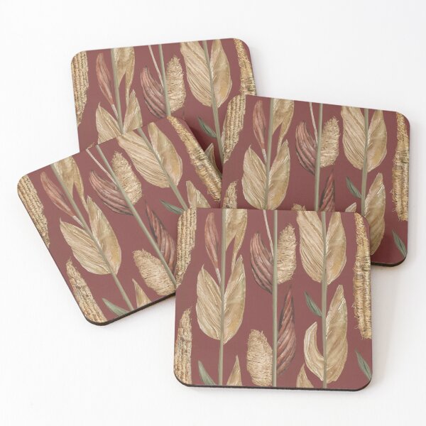 Item preview, Rustic Dried Botanicals Pattern - Autumn Harvest Red & Earth Tones Art designed and sold by NSB-Design.