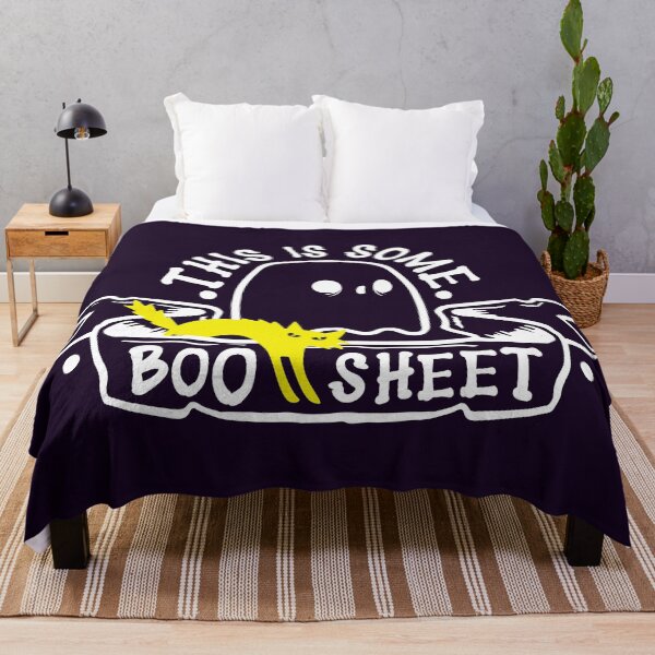 Item preview, Funny Boo Sheet Ghost with Angry Cat designed and sold by chillaxcats.