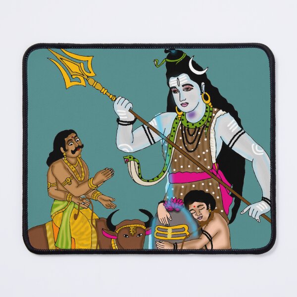 Item preview, Lord Shiva Protecting Markandeya | Mahadev Saves Devotee | Hindu Spiritual Artwork designed and sold by Harshit_Digital_Arts.
