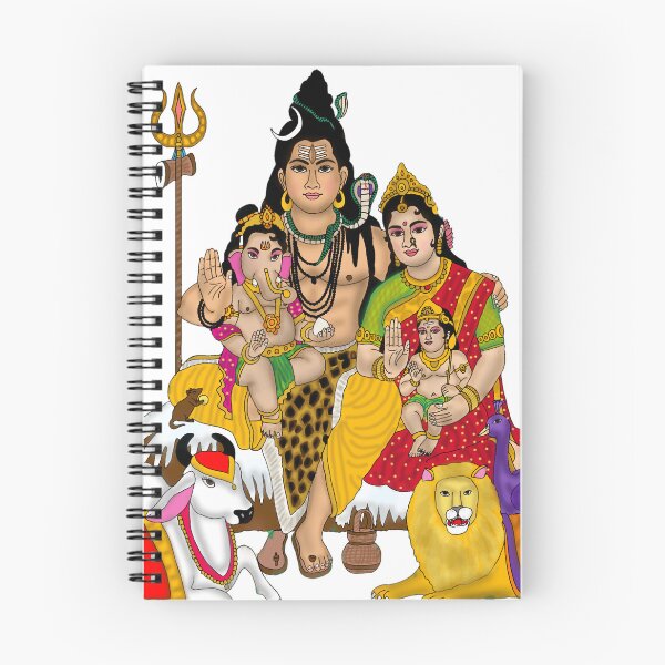 Item preview, Divine Lord Shiva Family | Shiv Parvati Ganesha Kartikeya | Spiritual Hindu Art designed and sold by Harshit_Digital_Arts.