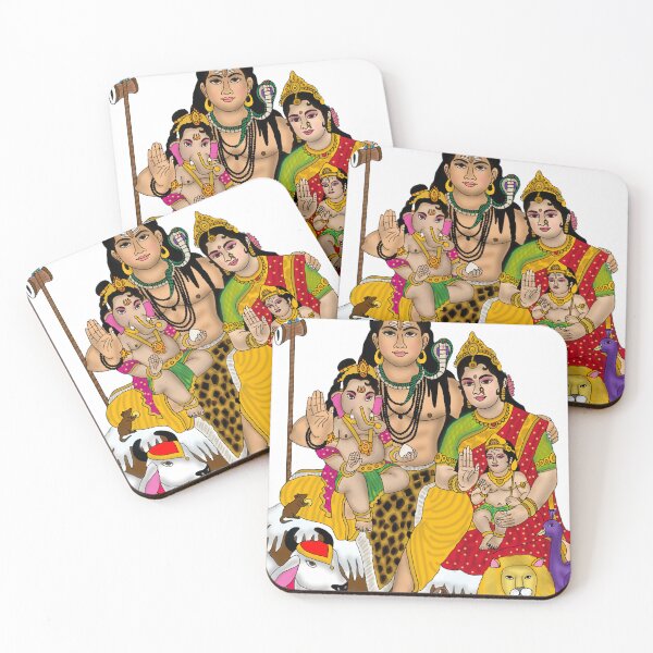 Item preview, Divine Lord Shiva Family | Shiv Parvati Ganesha Kartikeya | Spiritual Hindu Art designed and sold by Harshit_Digital_Arts.