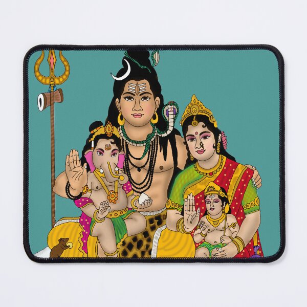 Item preview, Divine Lord Shiva Family | Shiv Parvati Ganesha Kartikeya | Spiritual Hindu Art designed and sold by Harshit_Digital_Arts.
