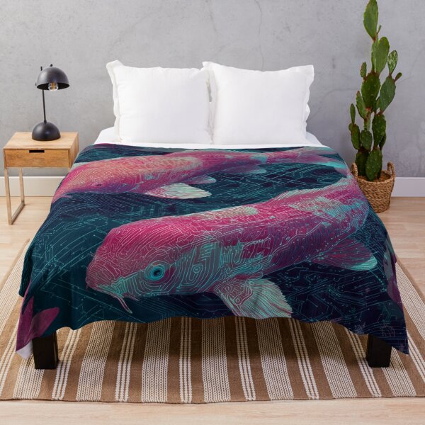 Item preview, Cyber Koi in a Neon Lotus Pond designed and sold by ArgentoArt.