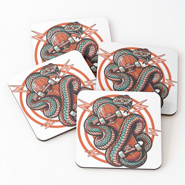 Item preview, Snake and Skateboard – Fierce Serpent Skater Tattoo Style Graphic Design designed and sold by Graphic Botique.