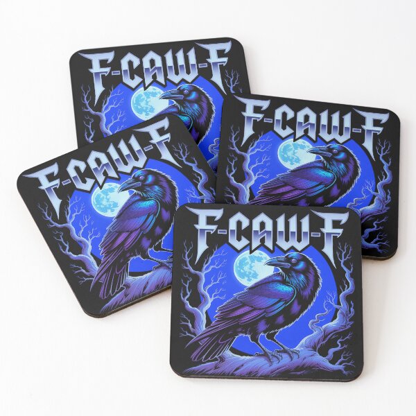 Item preview, Raven Screaming Under Neon Full Moon designed and sold by sandrahofer-art.