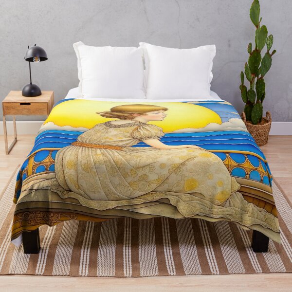 Item preview, Dreamy Golden Child by the Sea with Grand Sun designed and sold by LanaGustavsson.