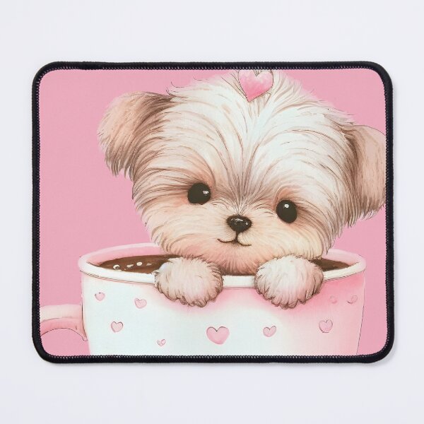 Item preview, Pink Happy Birthday With A Cute Puppy designed and sold by hurmerinta.