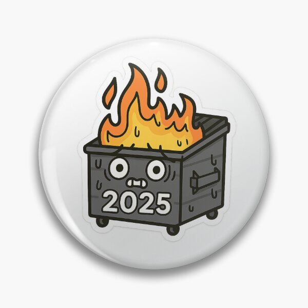 Item preview, Dumpster Fire 2025 – Funny Gen Z Meme Sticker designed and sold by Dreamy Panda Studio .
