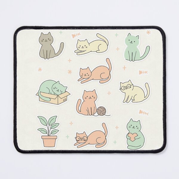 Item preview, Cute Cat Life Minimalist Sticker Pack designed and sold by cozy corner co. .