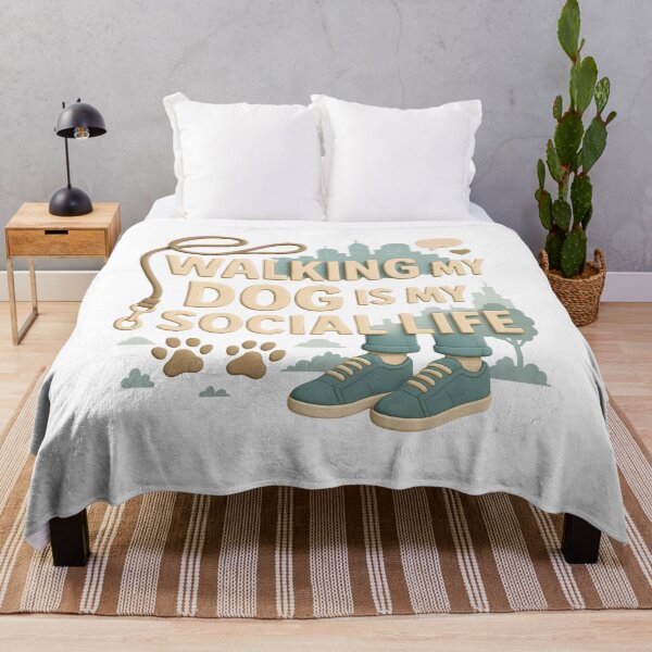 Item preview, WALKING MY DOG IS MY SOCIAL LIFE designed and sold by Canvations.