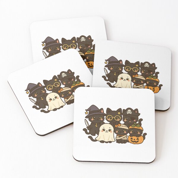 Item preview, Adorable Black Cat Witches, Ghost, and Pumpkin Design designed and sold by Dreamy Panda Studio .