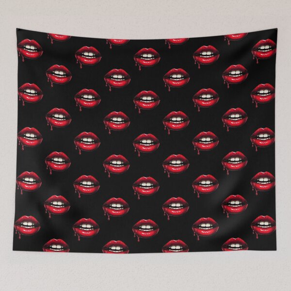 Item preview, Glossy Red Lips Close-Up – Comic Style Digital Art with Dripping Detail designed and sold by PixelVibe782.