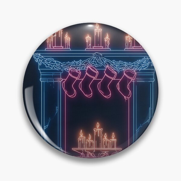 Item preview, Neon Christmas Fireplace Glow designed and sold by ArgentoArt.