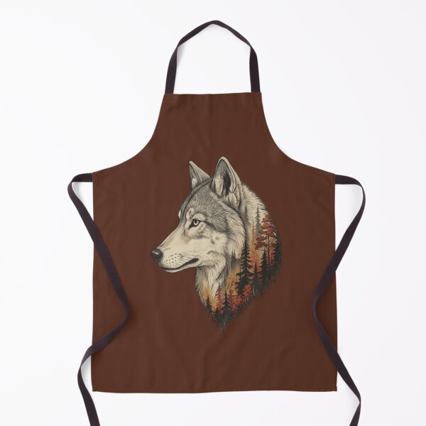 Item preview, Wolf Double Exposure Autumn Forest Illustration designed and sold by BirdsnStuff.