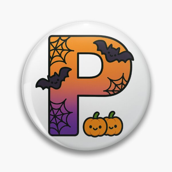 Item preview, Halloween Letter P – Cute Kawaii Cartoon with Spooky Details designed and sold by PrintCreations9.