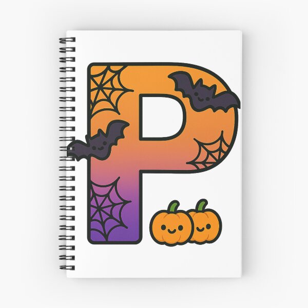 Item preview, Halloween Letter P – Cute Kawaii Cartoon with Spooky Details designed and sold by PrintCreations9.