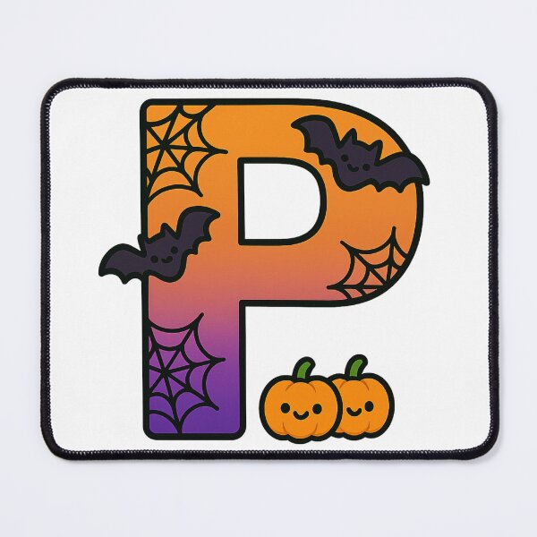 Item preview, Halloween Letter P – Cute Kawaii Cartoon with Spooky Details designed and sold by PrintCreations9.
