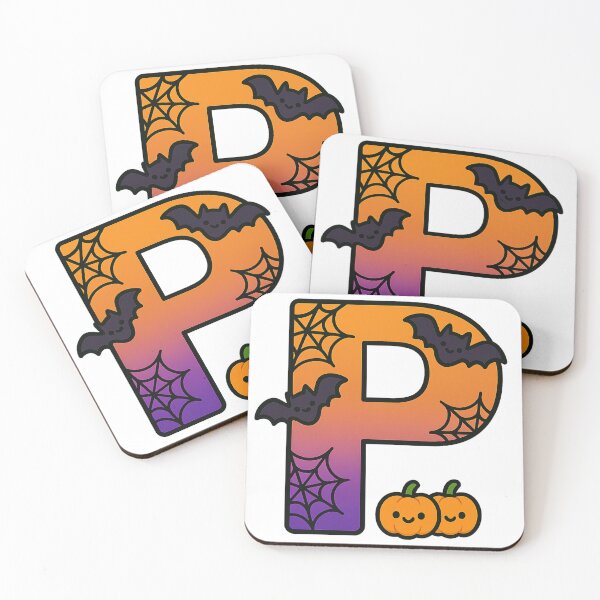 Item preview, Halloween Letter P – Cute Kawaii Cartoon with Spooky Details designed and sold by PrintCreations9.