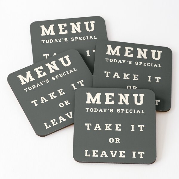 Item preview, Witty Kitchen Menu Sign Funny "Take It or Leave It" Food Poster Farmhouse Wall Art Charcoal Black & Cream Decor Digital Print designed and sold by Go Easy Apparel.