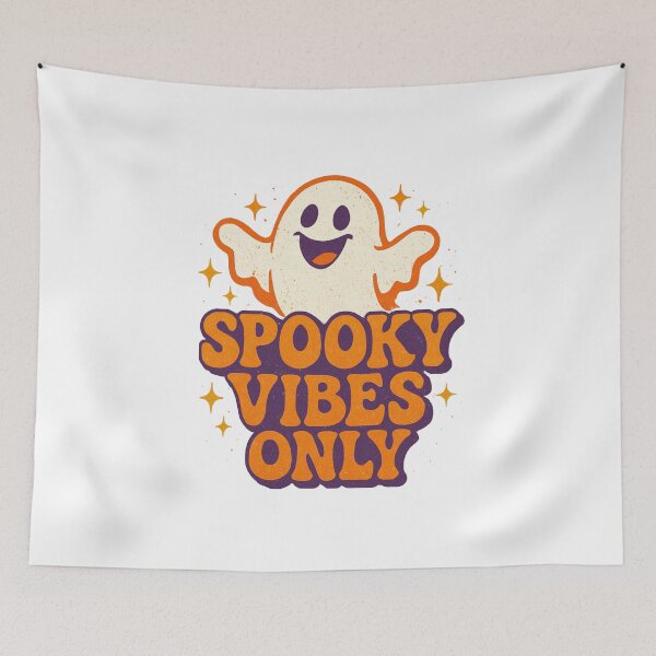 Item preview, Cheerful Cartoon Ghost with Spooky Vibes designed and sold by RuweisVibes.