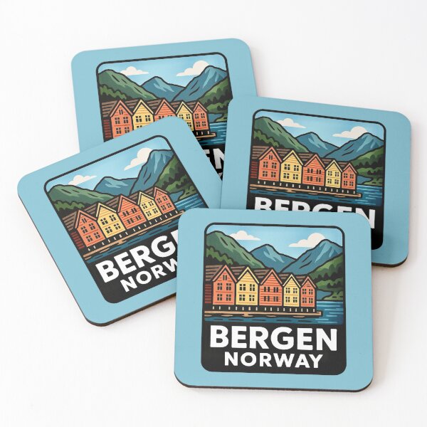 Item preview, Bergen, Norway - Colorful Bryggen Waterfront designed and sold by Myra365Art.